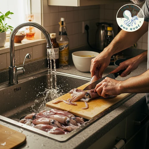 Làm chả mực bằng máy xay sinh tố chỉ 5 bước